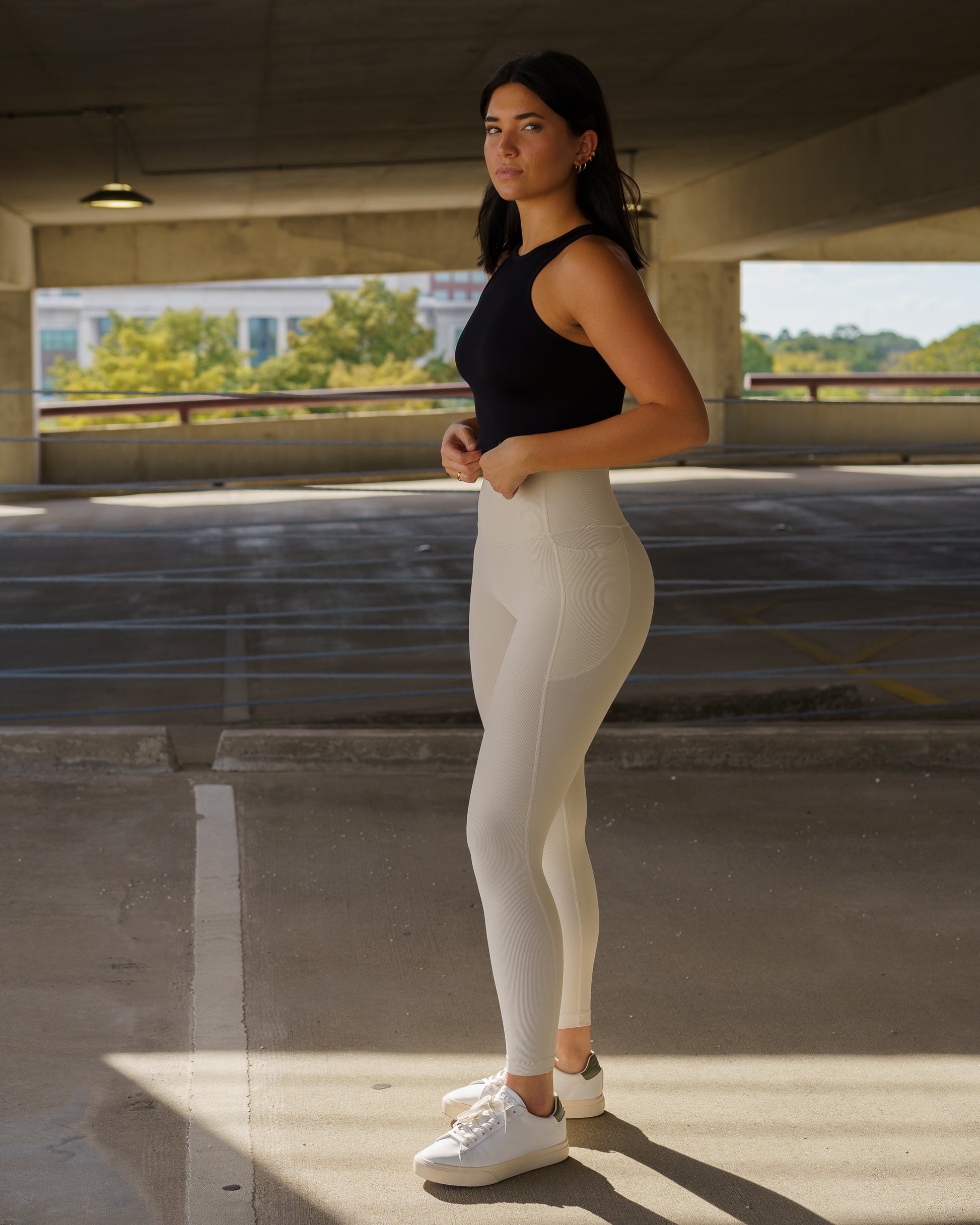LovLei Leggings - Level Up (Ribbed) Ivory Solid / S