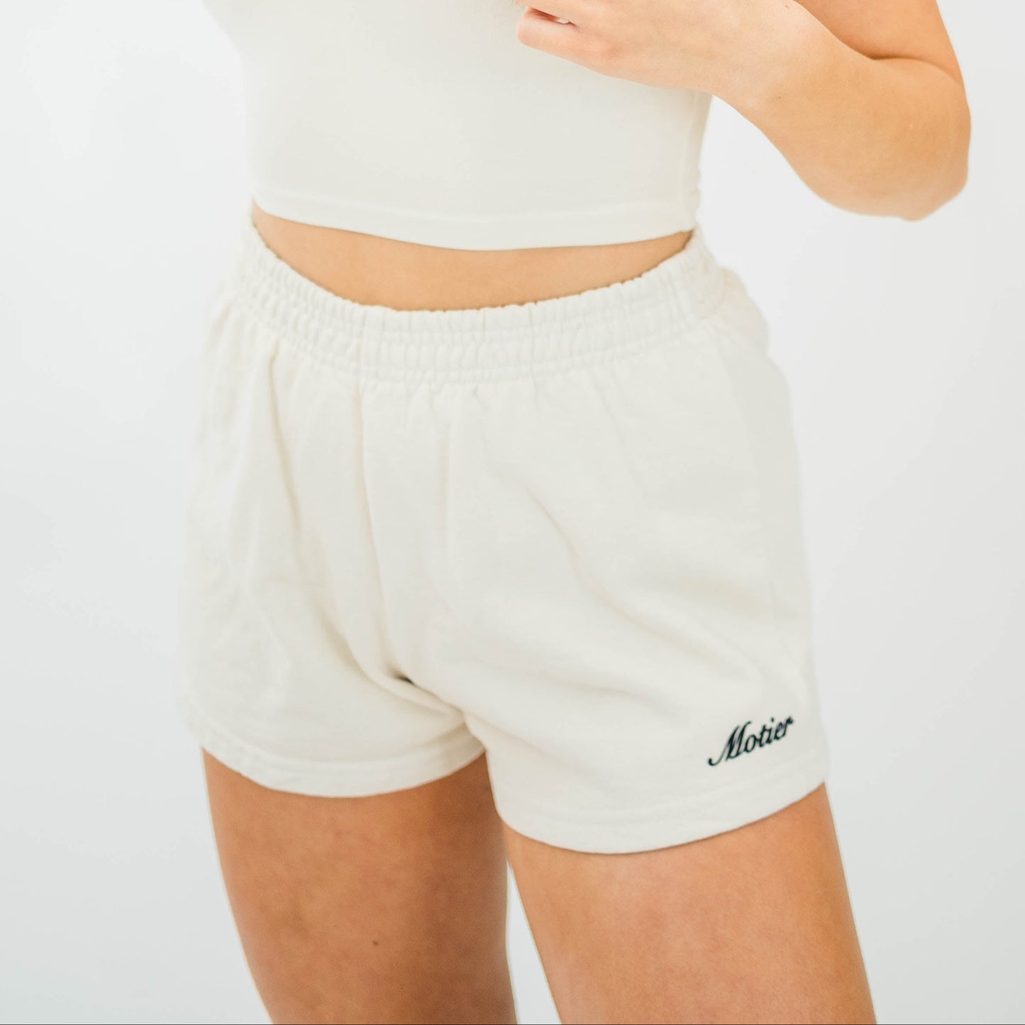 The Core Script Luxe Sweatshorts (Cream)