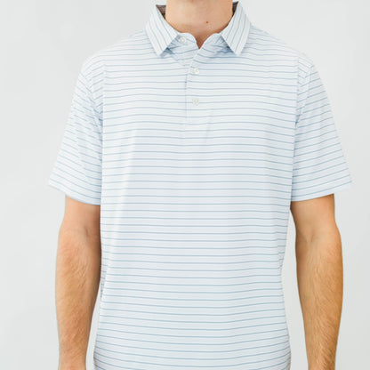 The Motier Striped Tour Golf Polo (Grey)