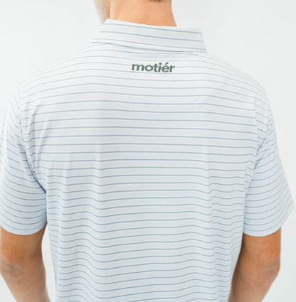 The Motier Striped Tour Golf Polo (Grey)