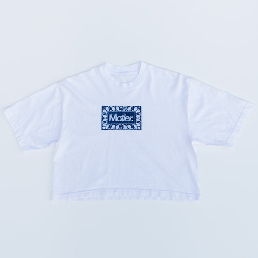 Rustic Box Logo Luxe Crop (White)