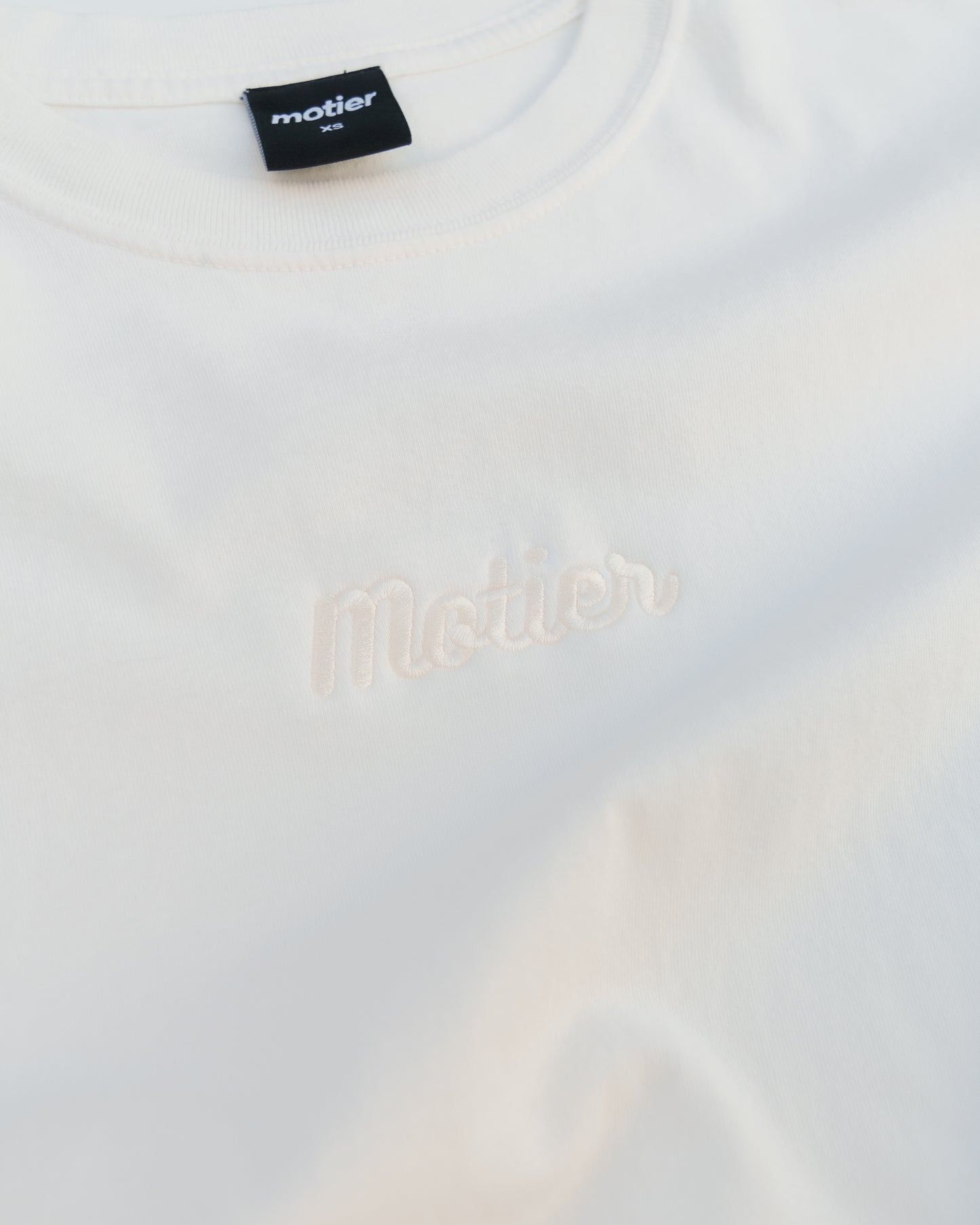 The Pin Script Embroidery Luxe Tee (Snow White)