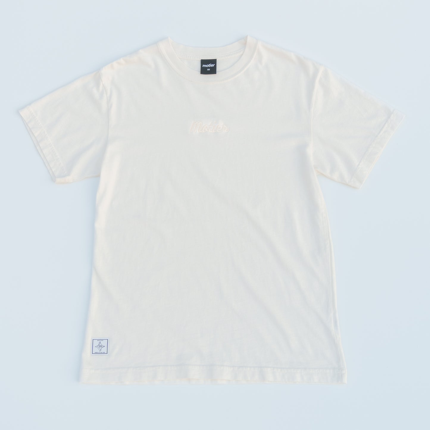 The Pin Script Embroidery Luxe Tee (Snow White)