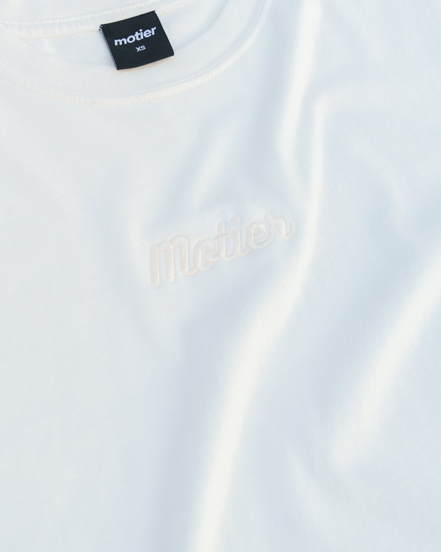 The Pin Script Embroidery Luxe Tee (Snow White)