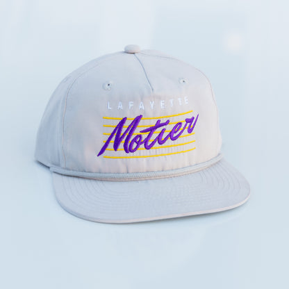 Retro Lafayette Roped Snapback (Grey/Purple/Gold)