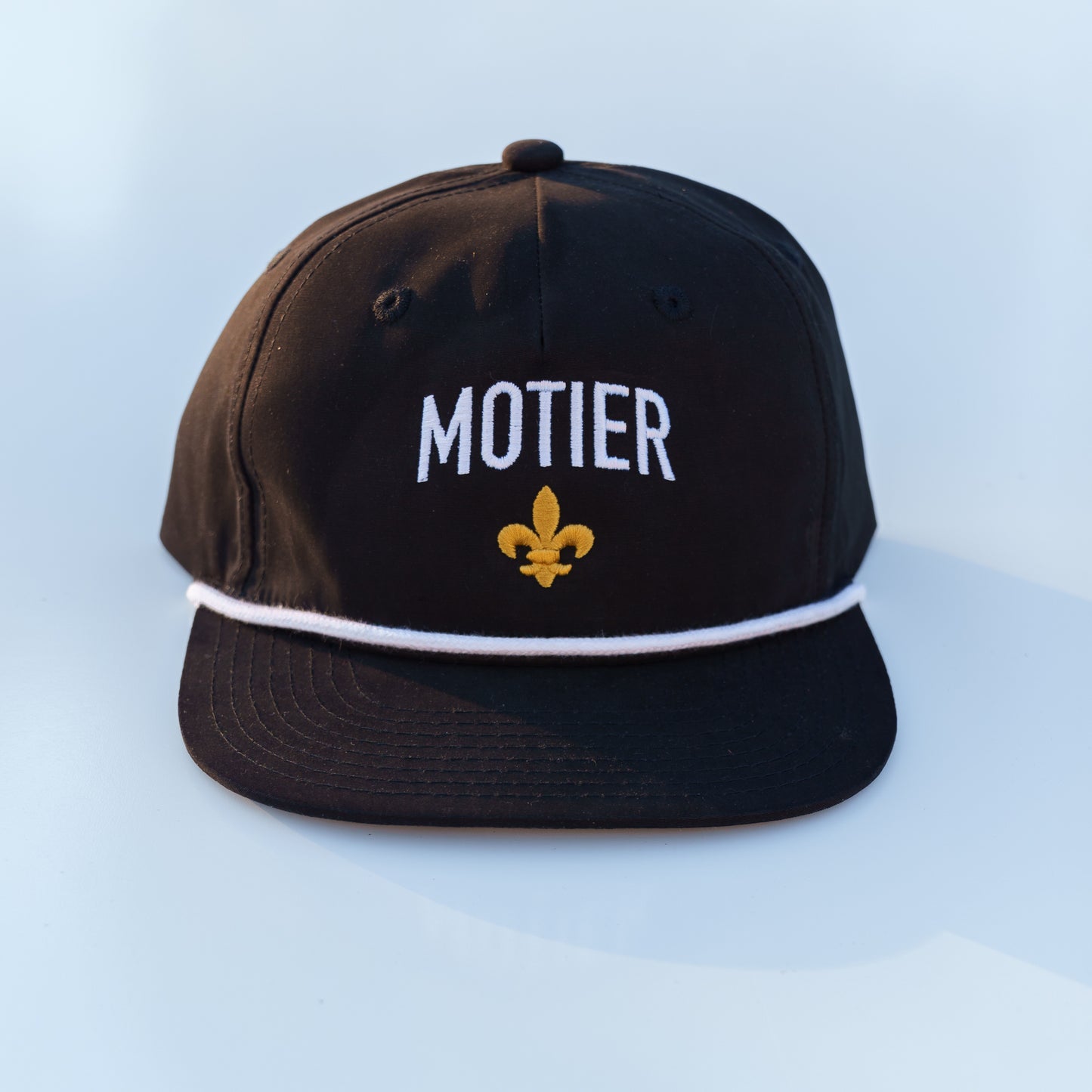 Fleur De Lis Roped Snapback (Black)