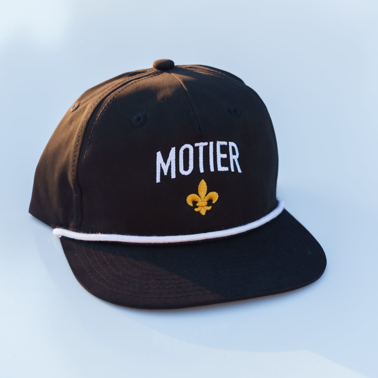 Fleur De Lis Roped Snapback (Black)