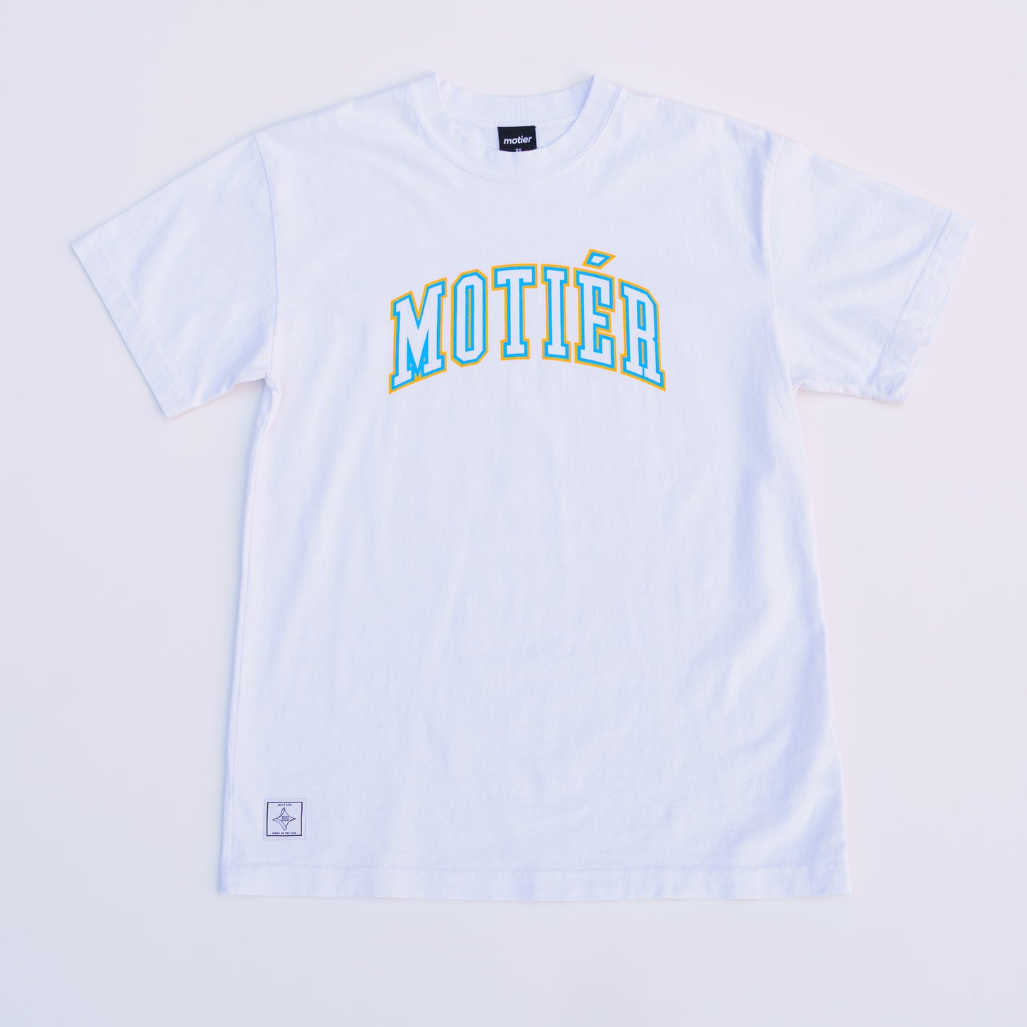 University Luxe Tee (White/Blue/Gold)