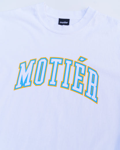 University Luxe Tee (White/Blue/Gold) - Motier Lafayette 