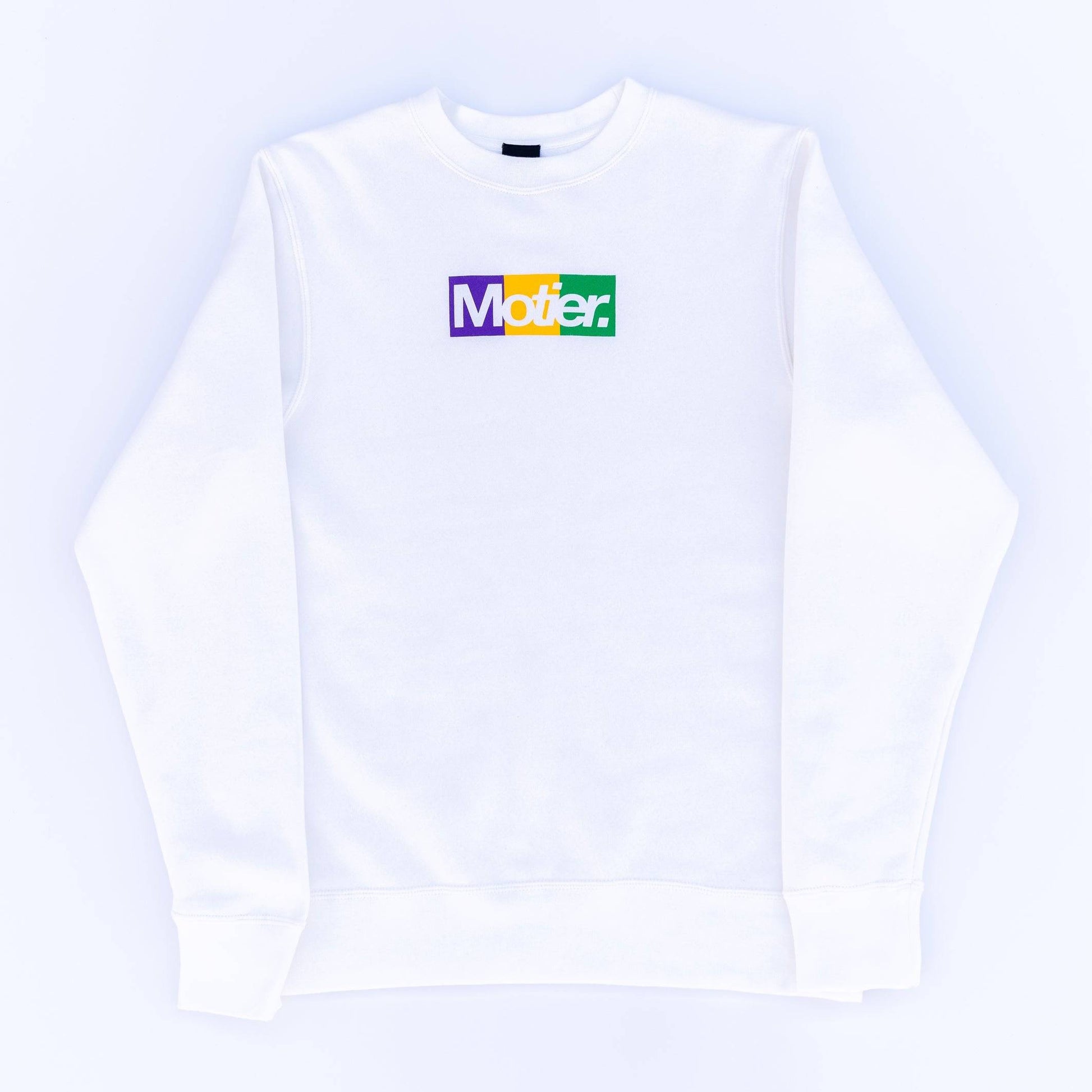 The Motier Krewe Box Crewneck (White) - Motier Lafayette 