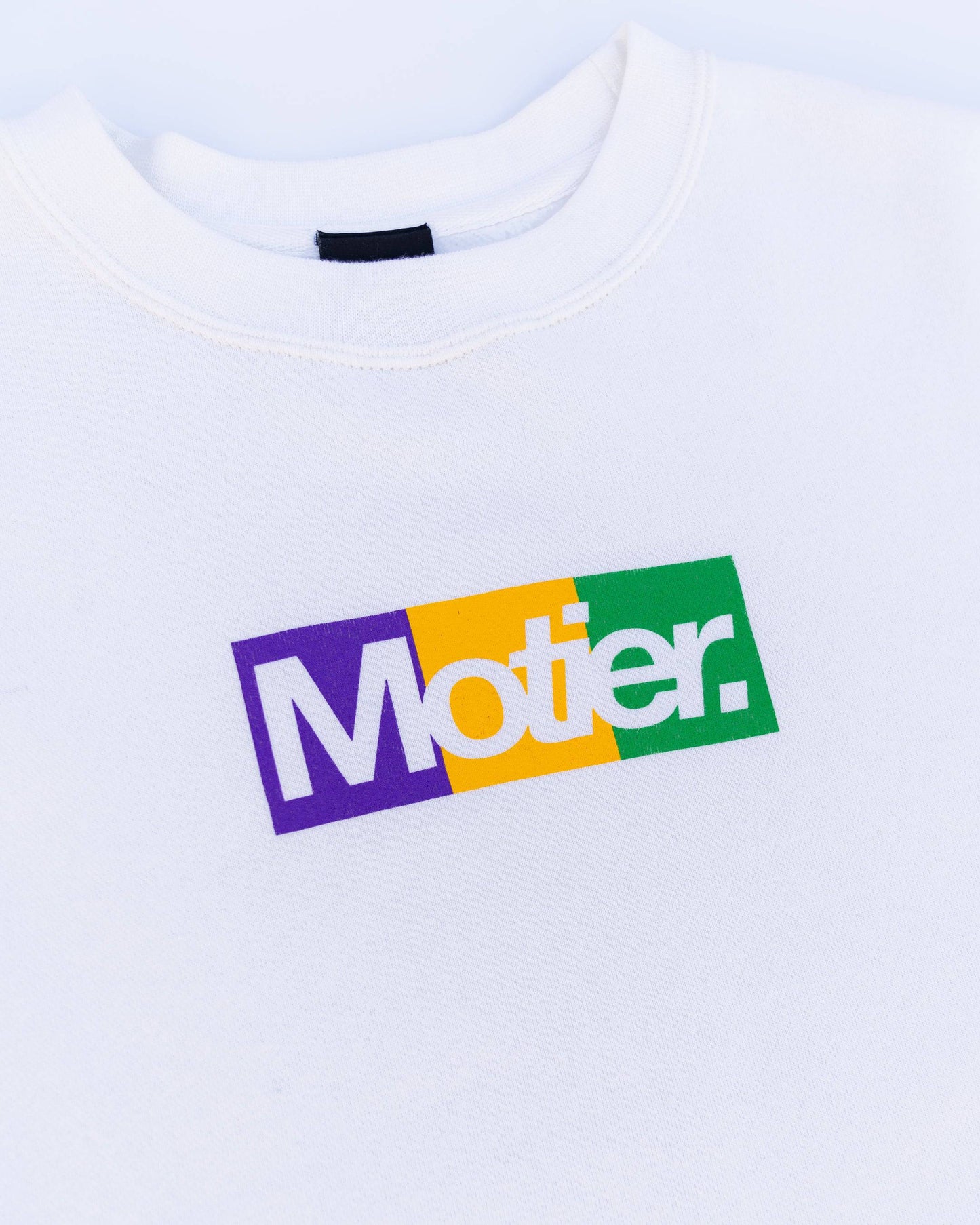 The Motier Krewe Box Crewneck (White) - Motier Lafayette 