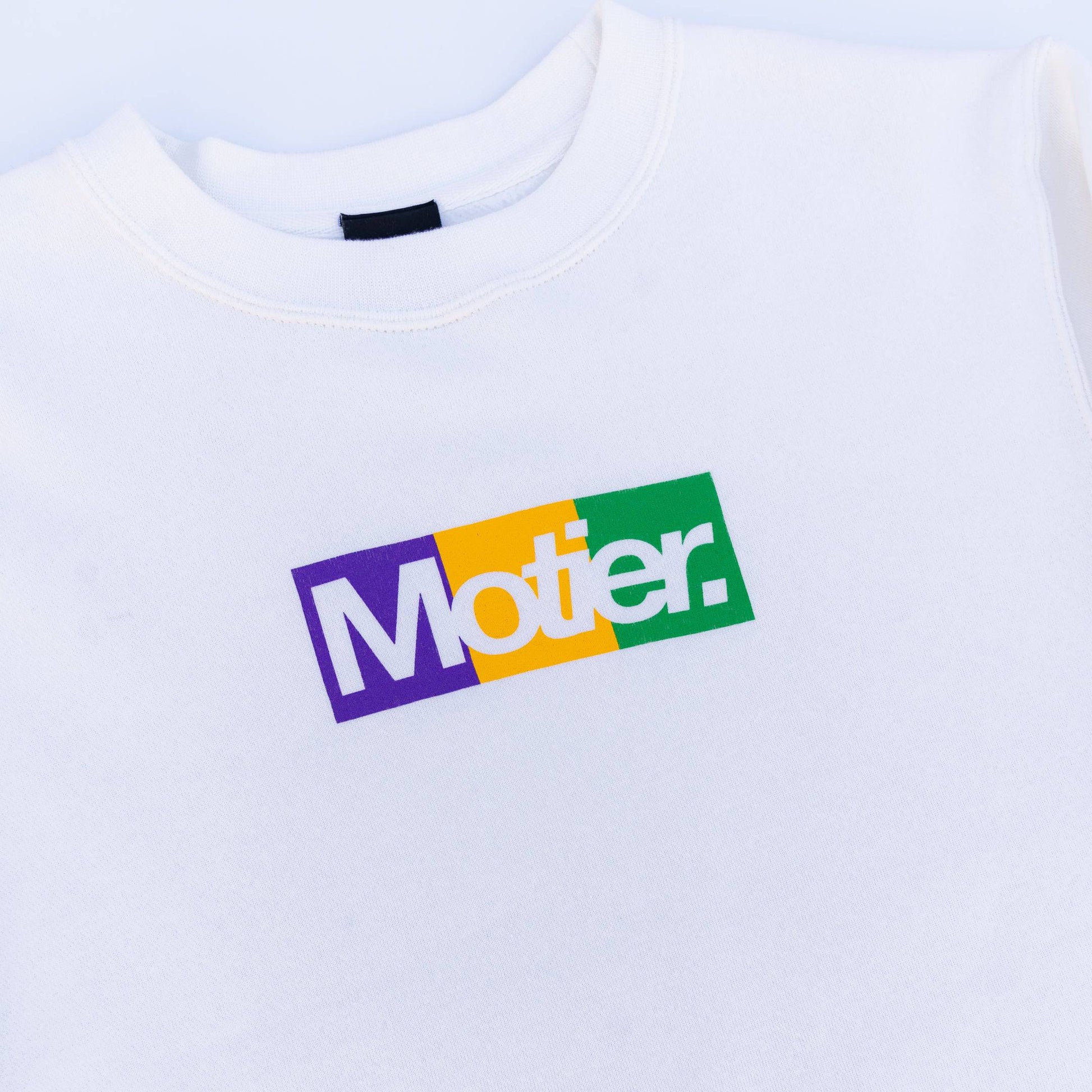 The Motier Krewe Box Crewneck (White) - Motier Lafayette 