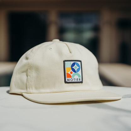 Mosaic Patch Leather Strapback (Off White)