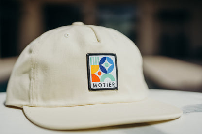 Mosaic Patch Leather Strapback (Off White)