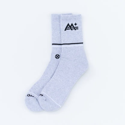 M-Stripe-Star Crew Socks (Grey)