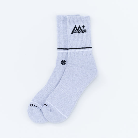 M-Stripe-Star Crew Socks (Grey)