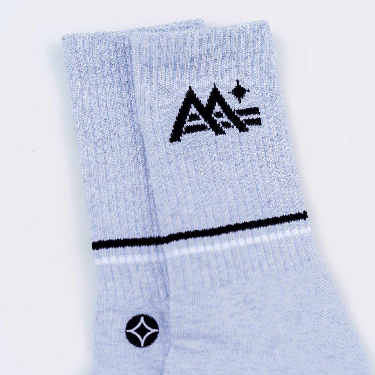 M-Stripe-Star Crew Socks (Grey)