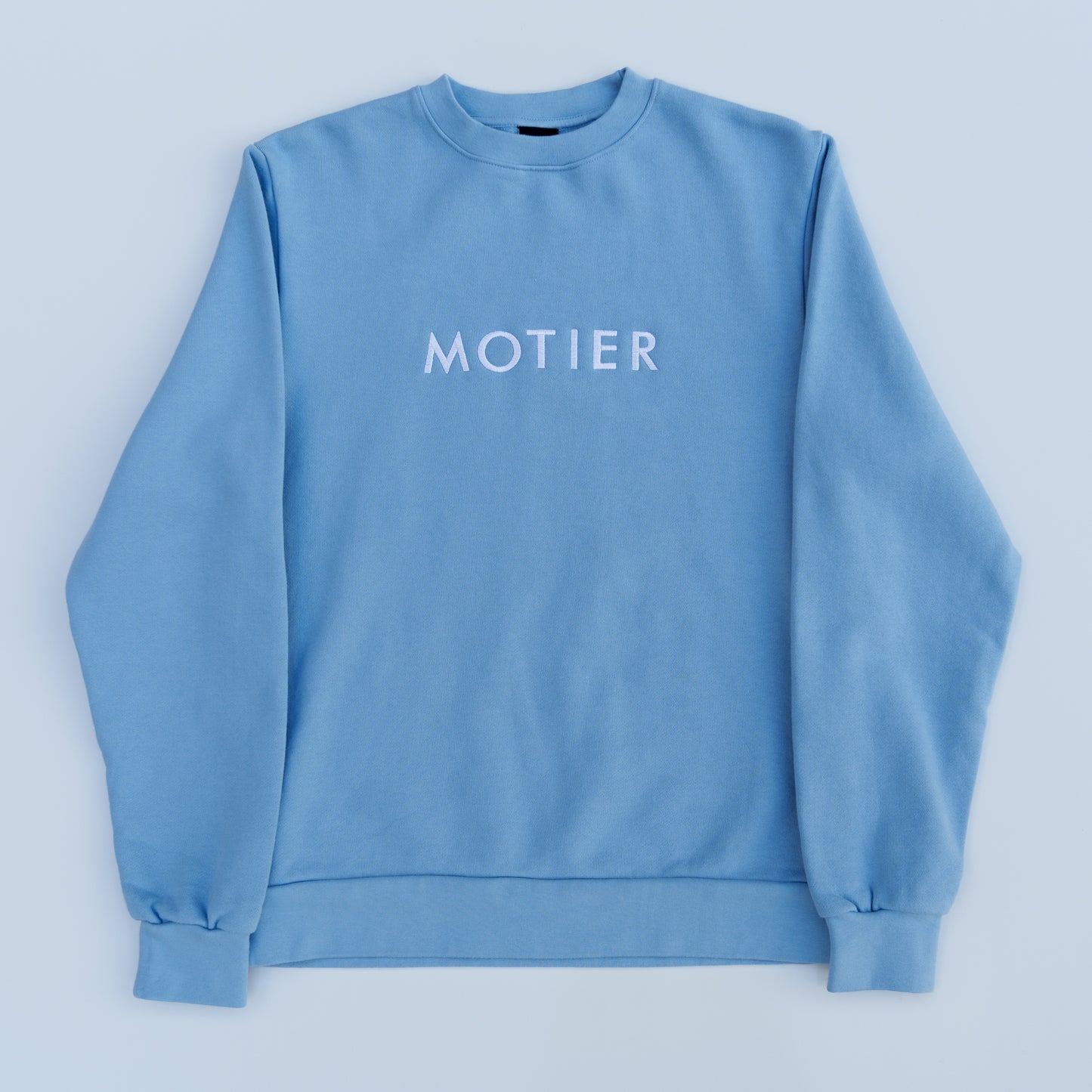 Spaced Logo Luxe Crewneck (Glacier Lake) - Motier Lafayette 