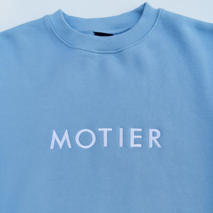 Spaced Logo Luxe Crewneck (Glacier Lake) - Motier Lafayette 