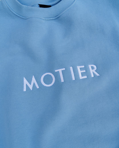 Spaced Logo Luxe Crewneck (Glacier Lake) - Motier Lafayette 