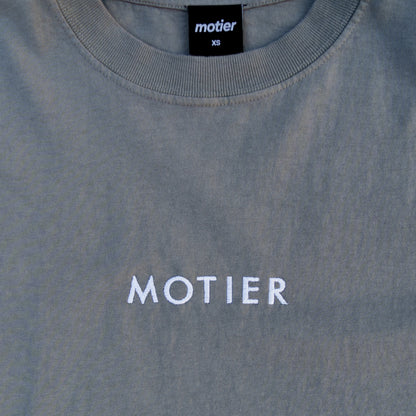 The Spaced Logo Embroidery Luxe Tee (Moon Mist)