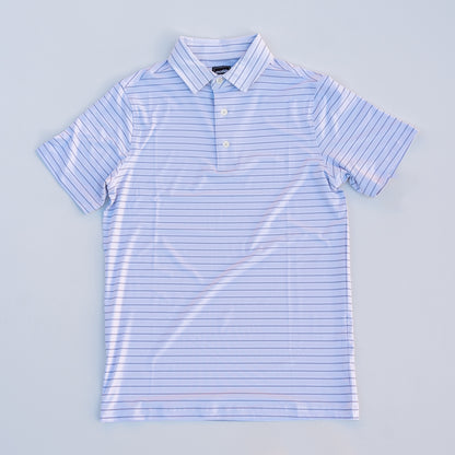 The Motier Striped Tour Golf Polo (Grey)