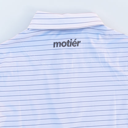 The Motier Striped Tour Golf Polo (Grey)