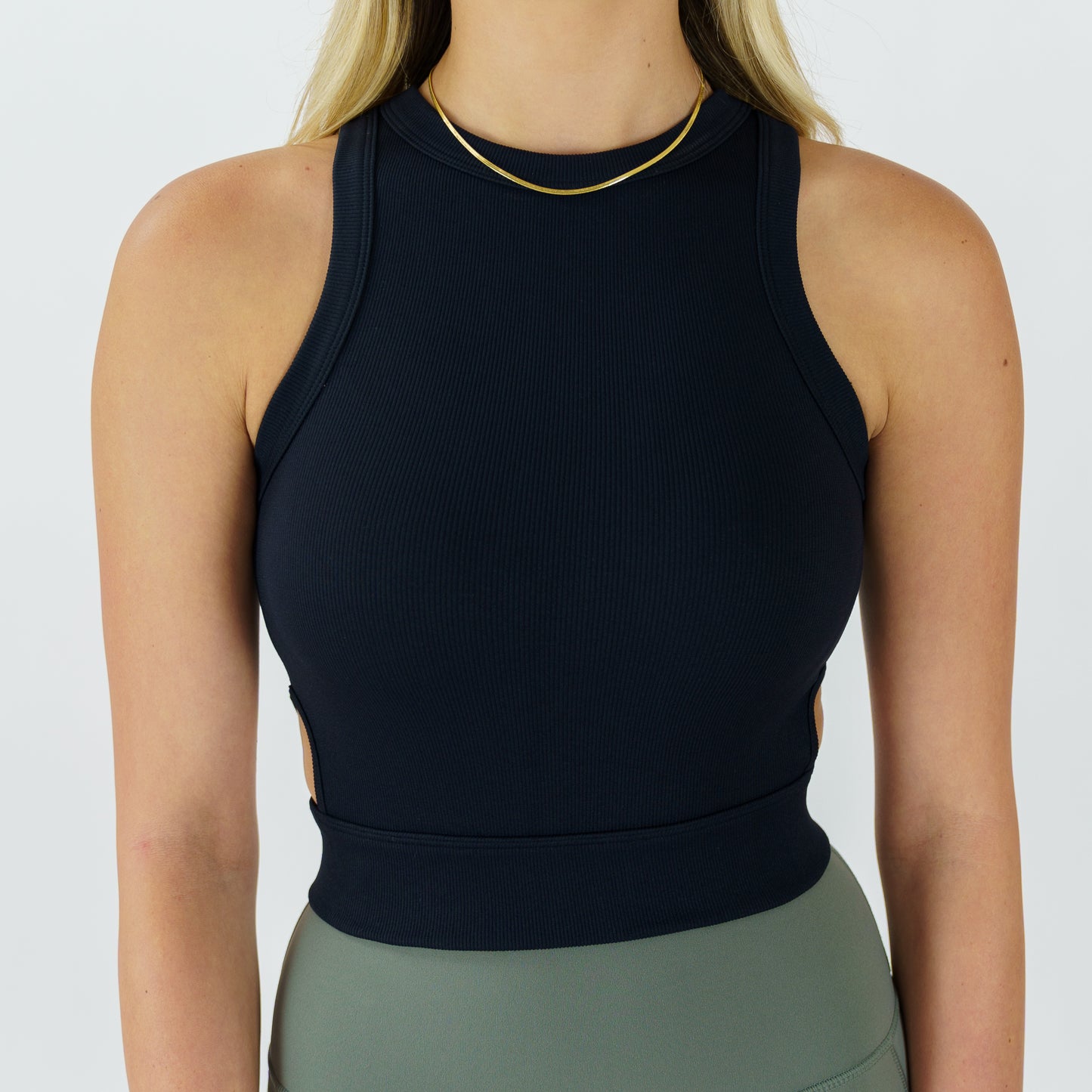 Cut-Out Banded Tank (Black)