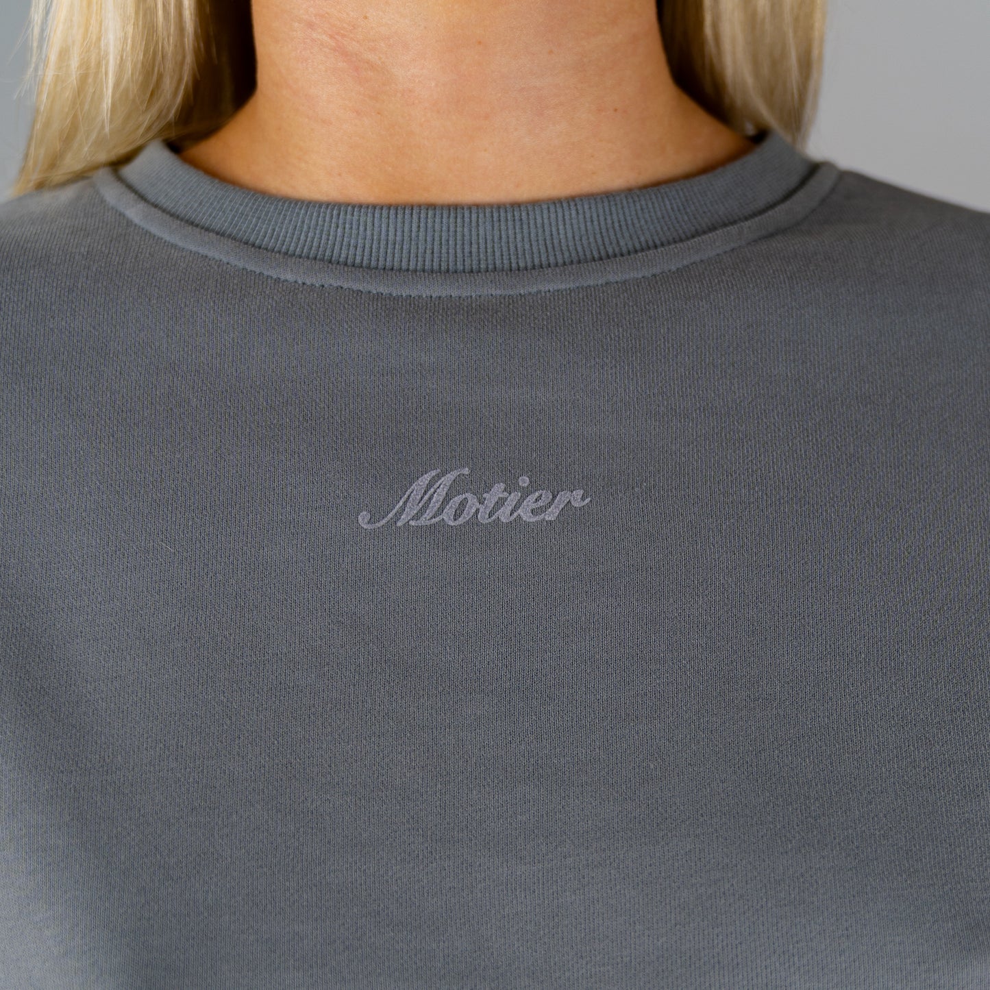 The Allure Open-Back Crewneck Pullover (Granite)