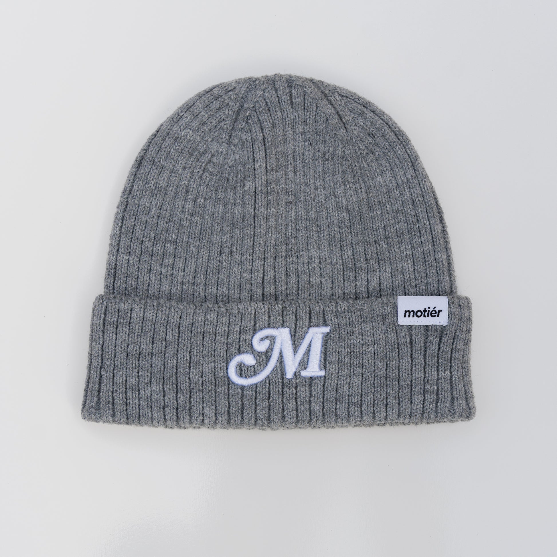 The M Script Beanie (Grey) - Motier Lafayette 