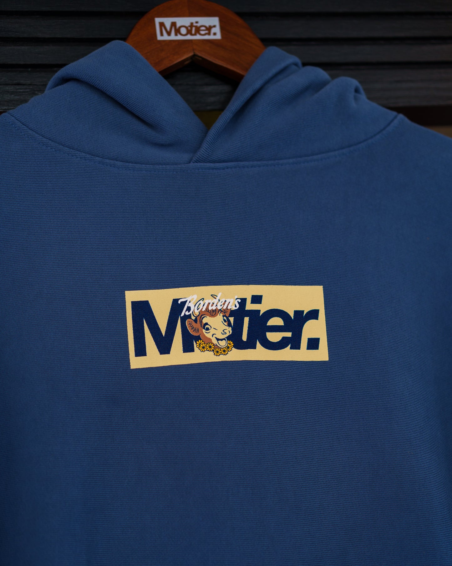 The Borden's Box Logo Luxe Hoodie (Light Navy)