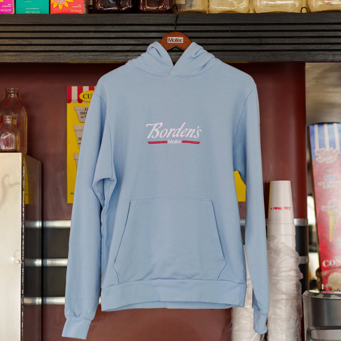 The Parlor Embroidered Luxe Hoodie (Cashmere Blue) - Motier Lafayette 