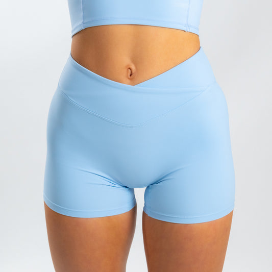 Crossover Biker Shorts (Powder Blue)