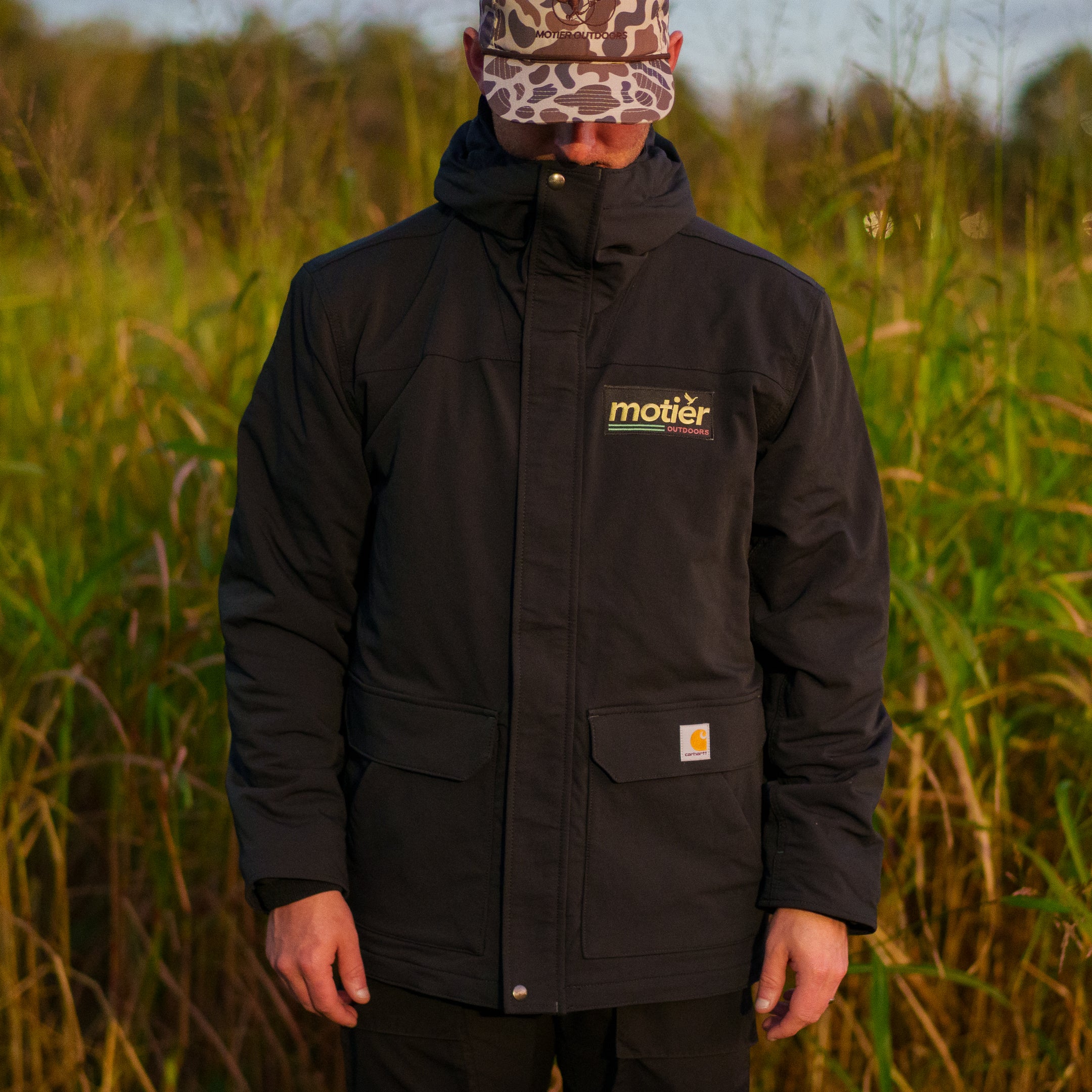 The Motier Outdoors Hooded Carhartt Duck Jacket Black Small