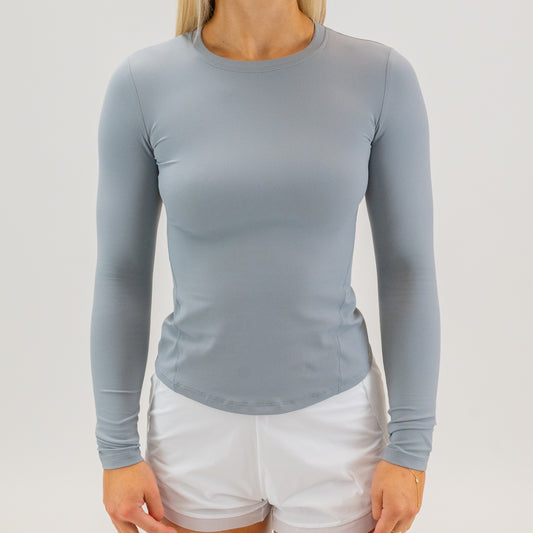 Essential Long Sleeve Yoga Top (Cloud Grey)