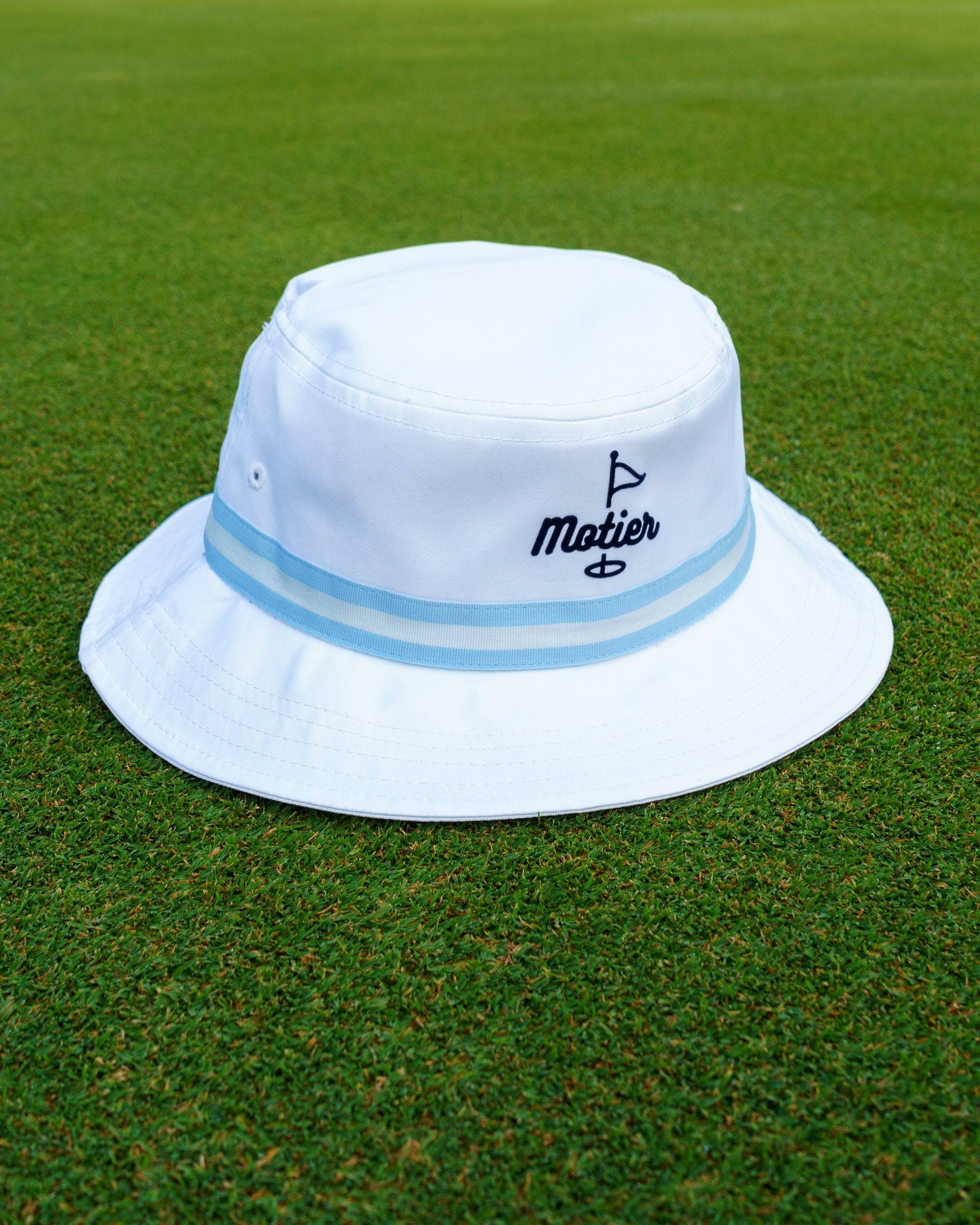 The Pin Bucket Hat (White/Baby Blue) - Motier Lafayette 