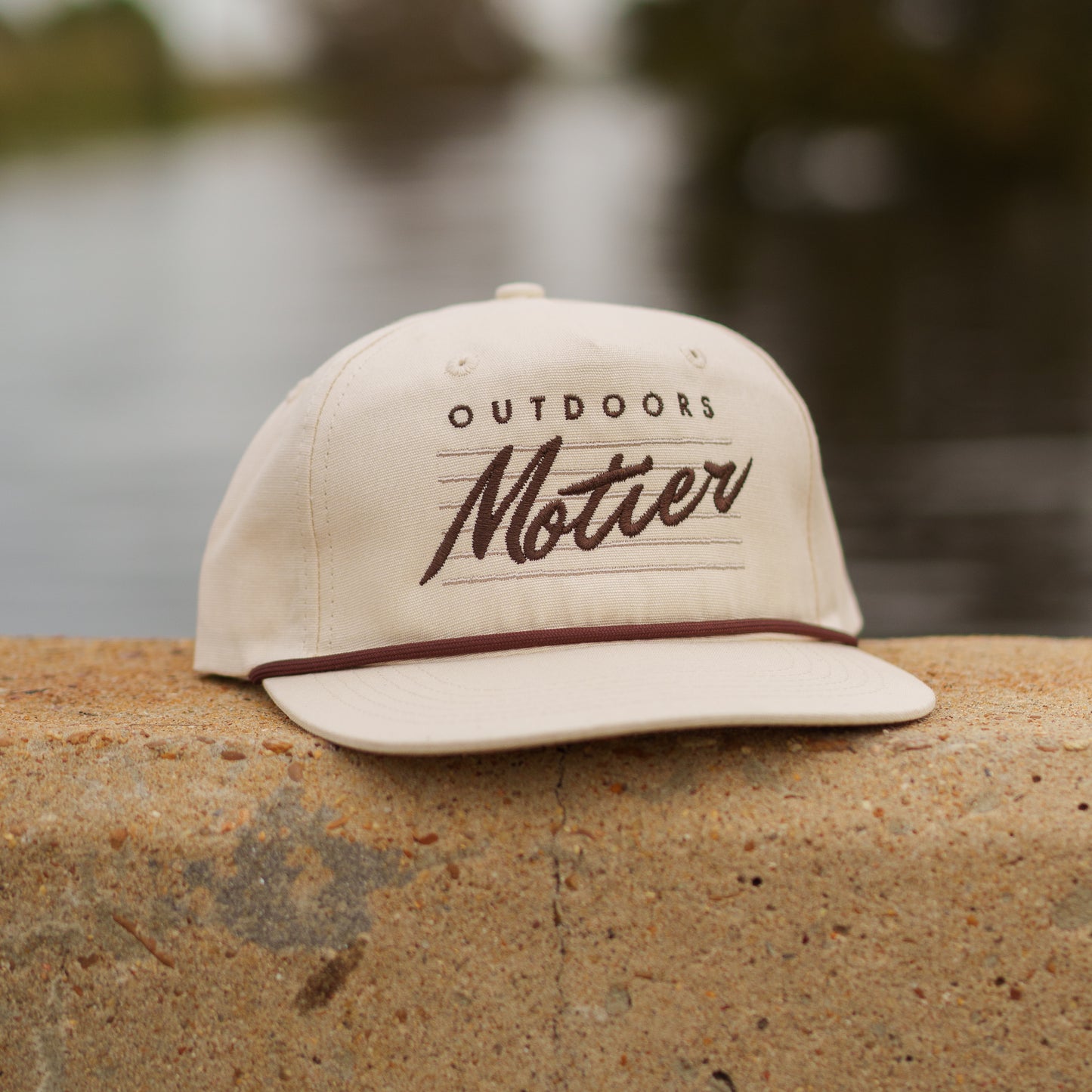 The Outdoors Retro Roped Snapback (Cream)