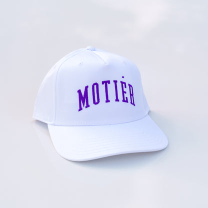 University Retro Snapback (White/Purple) - Motier Lafayette 