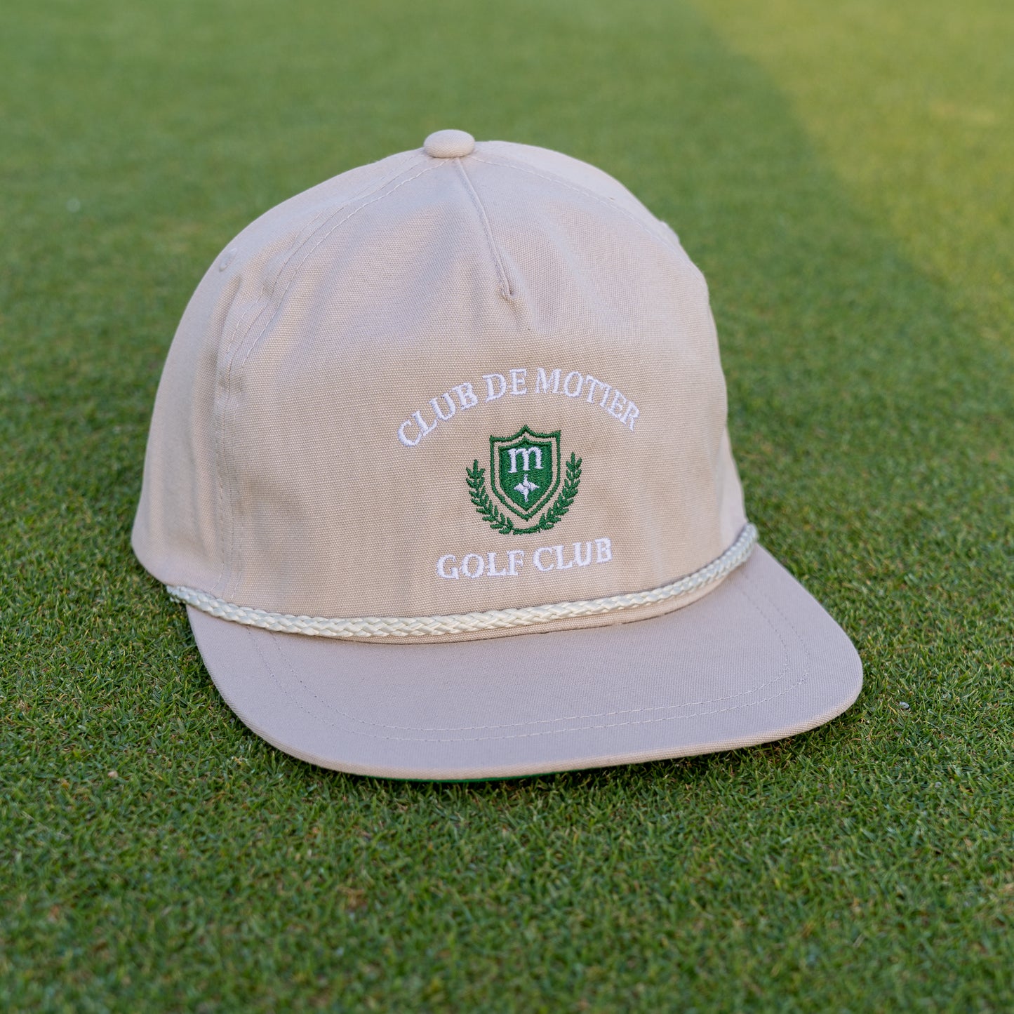 Motier Golf Crest Roped Snapback (Tan)