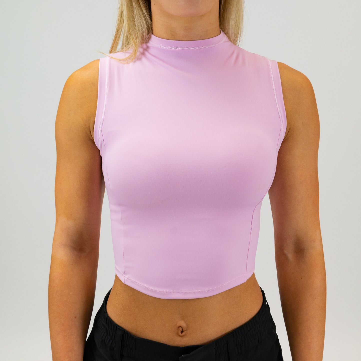 High Collar Elevate Tank (Pink)