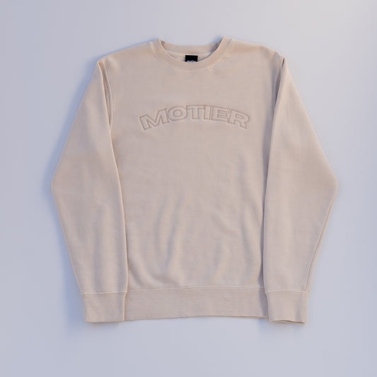 The Horizon Pigment Dyed Crewneck (Sand) - Motier Lafayette 