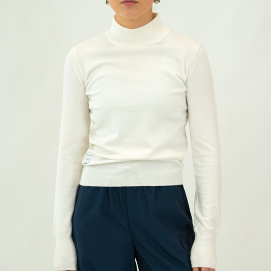 The Motier Women's L/S Mock Sweater (Ivory)