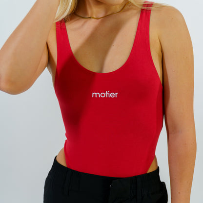 The Nyx Racerback Bodysuit (Lipstick Red)