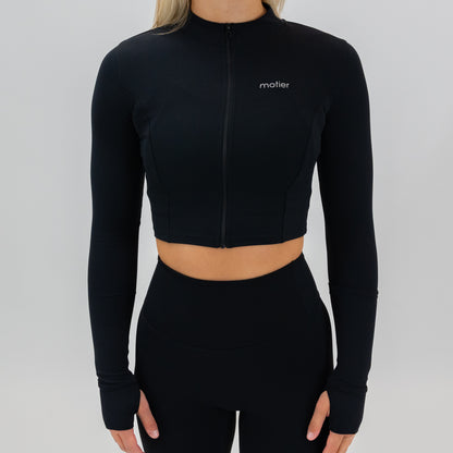 The Nyx Cropped Full-Zip (Black)