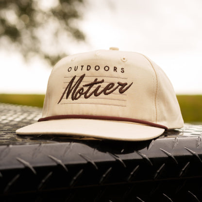 The Outdoors Retro Roped Snapback (Cream)