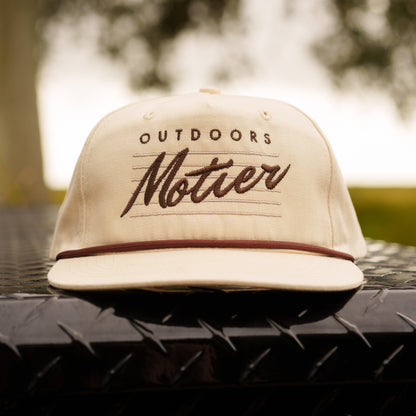 The Outdoors Retro Roped Snapback (Cream)