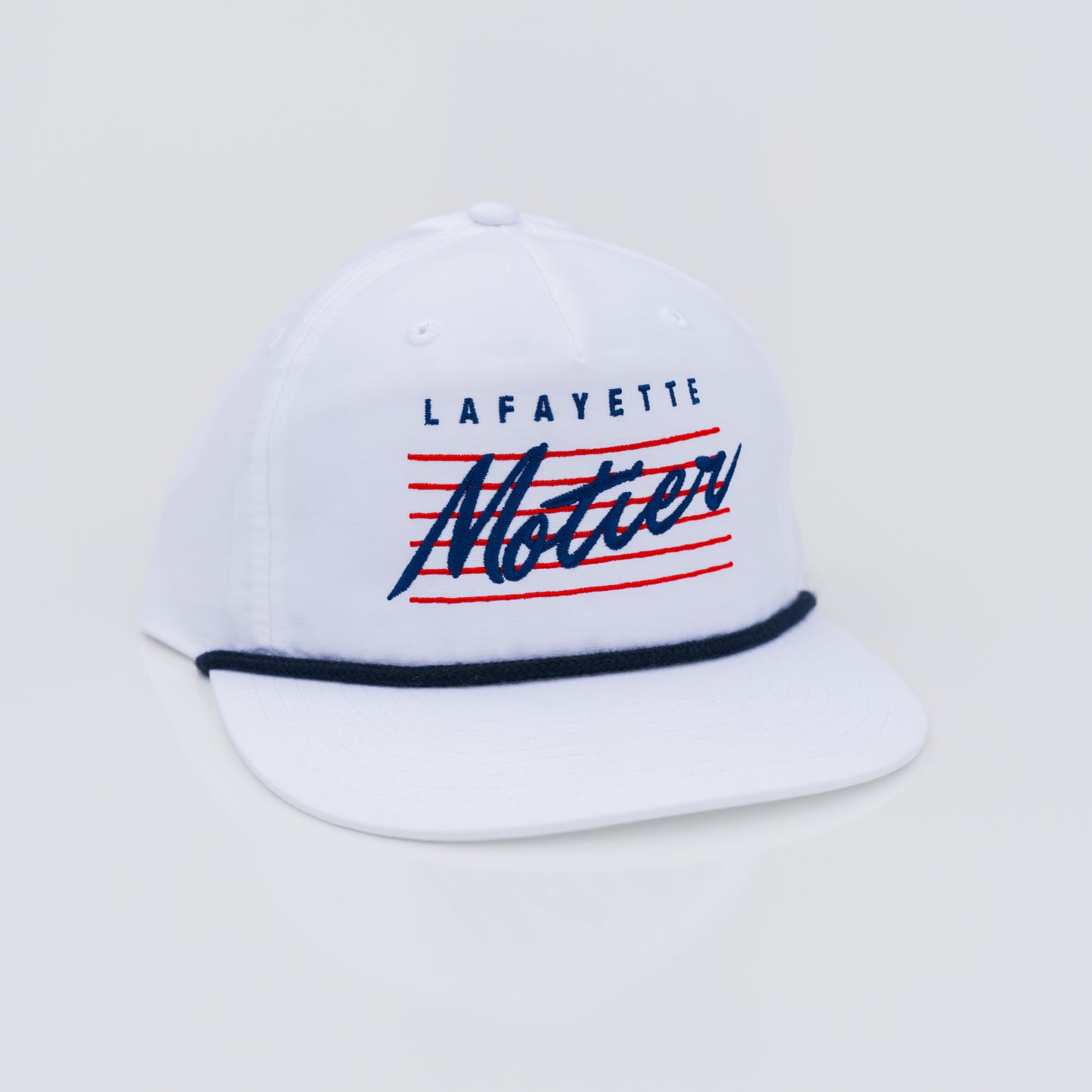 Retro Lafayette Roped Snapback (White/Navy/Red)