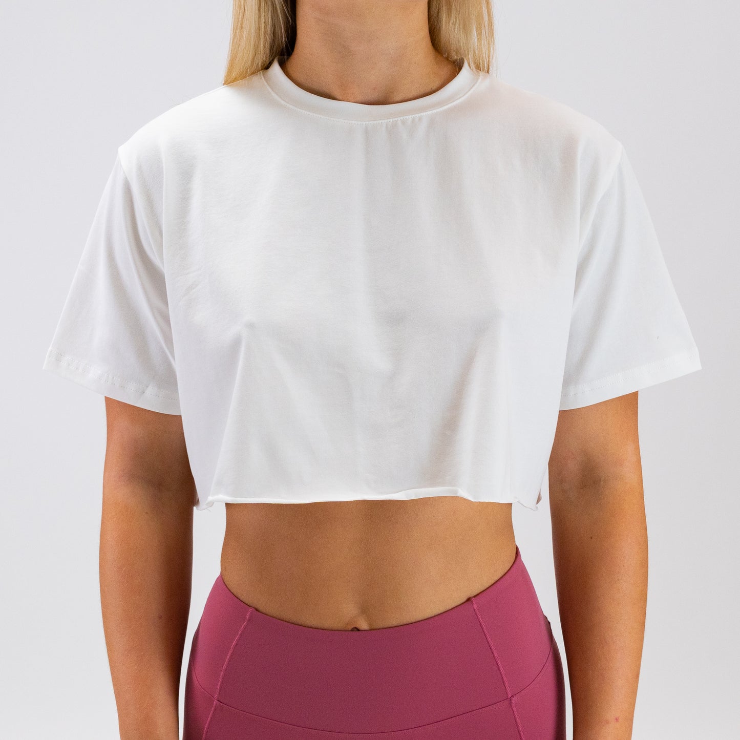 Solid Relaxed Crop Tee (White)