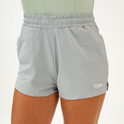 Sofia Seersucker Shorts (Soft Grey)