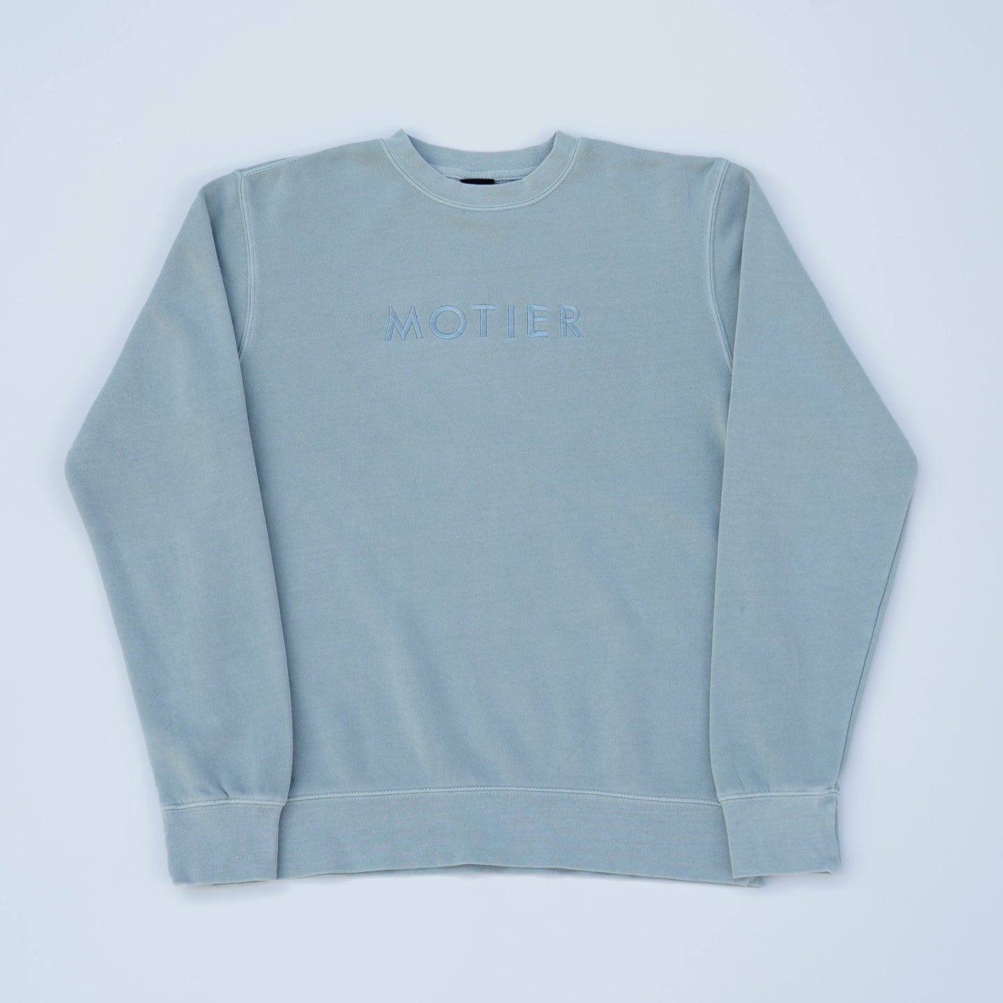 The Spaced Logo Pigment Dyed Crewneck (Sage)